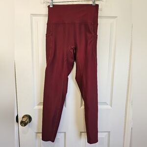 Tres Athletic "Livin Large" Burgundy Leggings